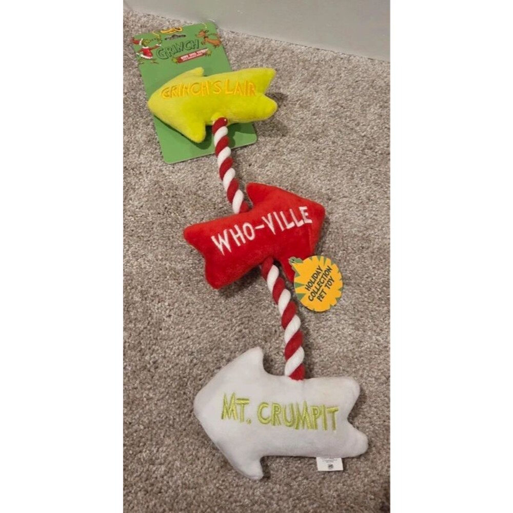 Grinch rope dog toy